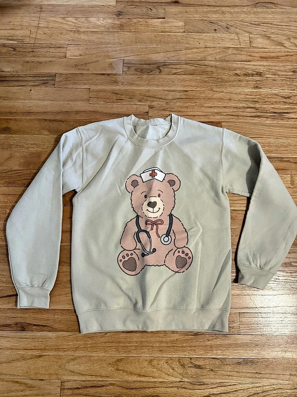 Women’s Bear Graphic Sweatshirt in Tan